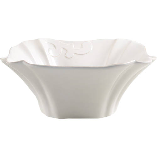 Arabesque White 10" Square Vegetable Bowl