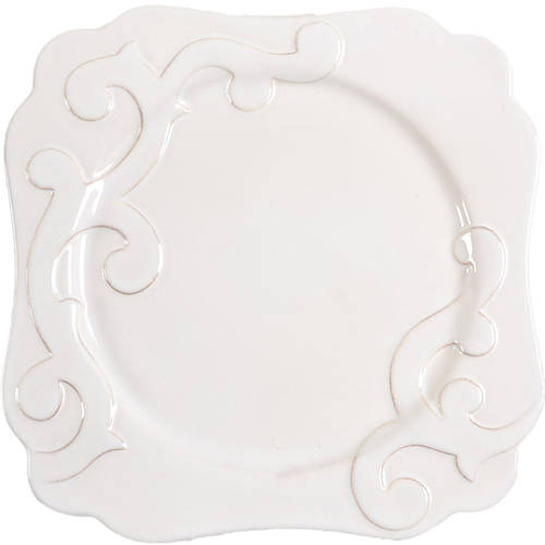 Arabesque White Square Salad Plate