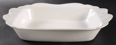 Arabesque White 15" Rectangular Baker