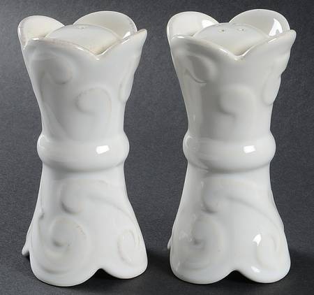 Arabesque White Salt & Pepper Set