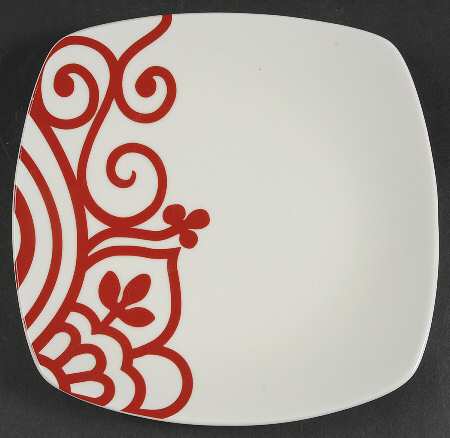 Valley Swirls Red Salad Plate