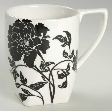 Dancing Blooms Black Mug