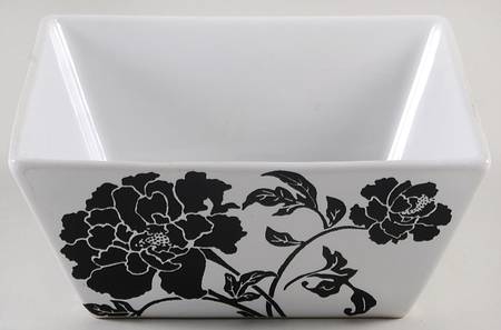 Dancing Blooms Black Coupe Cereal Bowl