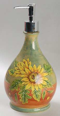 Terra Cotta Sunflower Soap Dispenser