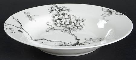 Black Toile Rim Soup Bowl