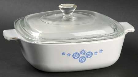 COR193 1 Qt Square Casserole w/Glass or Plastic Lid