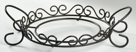 Elegant Rooster Metal Stand for 3 Qt Round Casserole