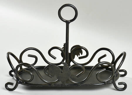 Elegant Rooster Metal Stand for Creamer & Sugar Set