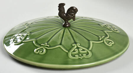 Elegant Rooster Lid for 3 Quart Round Casserole