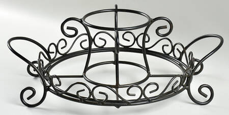 Elegant Rooster Metal Stand for 6pc Chip & Dip
