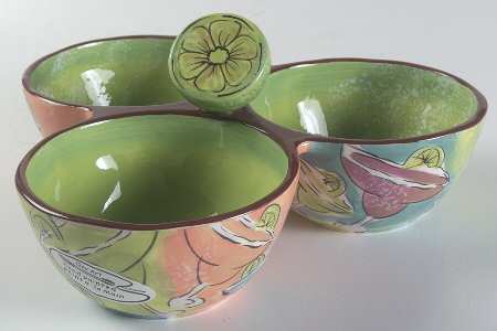 Margarita Mambo 3 Part Condiment Server W/Center Handle