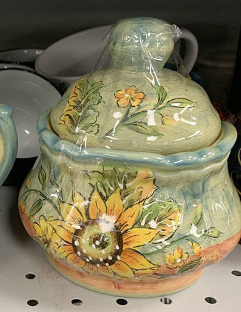 Terra Sunflower Sugar Bowl & Lid