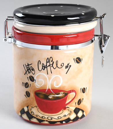 Coffee Cafe Large Canister with Hinged Lid