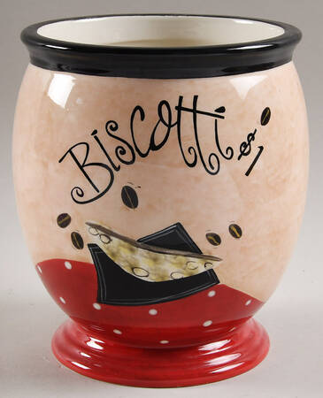 Coffee Cafe Biscotti Jar No Lid