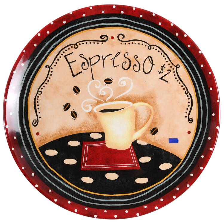 Coffee Cafe 16" Chop Plate (Round Platter)