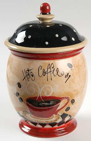Coffee Cafe Coffee Canister & Lid
