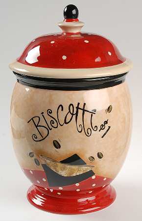 Coffee Cafe Biscotti Jar & Lid