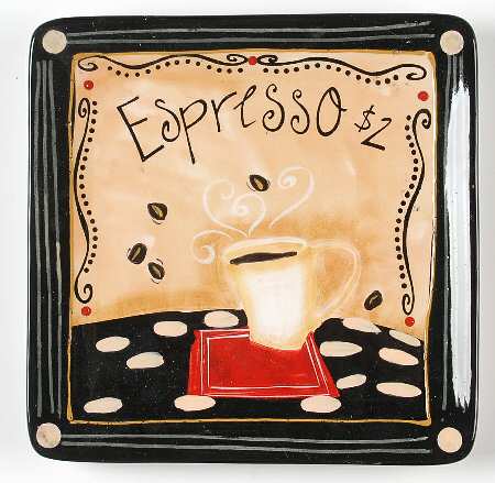 Coffee Cafe Dessert/Pie Plate
