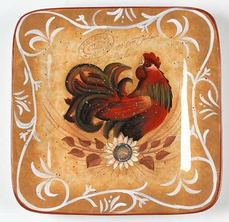 Golden Rooster Dinner Plate