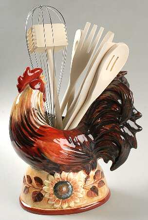 Golden Rooster 8 Piece Kitchen Tool Set W/Ceramic Holder