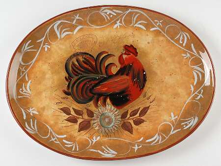 Golden Rooster 18" Oval Serving Platter