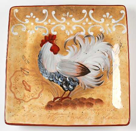 Golden Rooster 12" Square Serving Platter