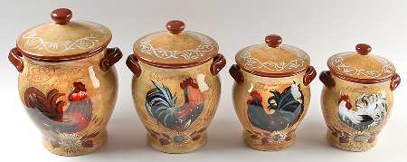 Golden Rooster (4 Piece) Canister Set (Box Set)