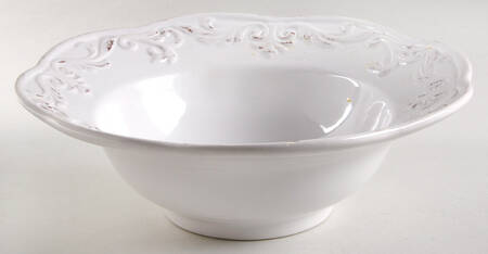 Rustic White 10" Round Vegetable Bowl