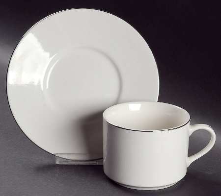 Platinum Band Flat Cup & Saucer Set