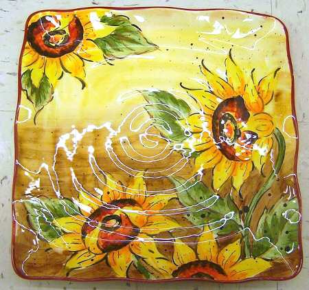 Desert Sunflower Square Dinner Plate