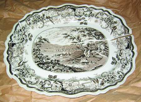 Picturesque Views Brown 15" Oval Serving Platter