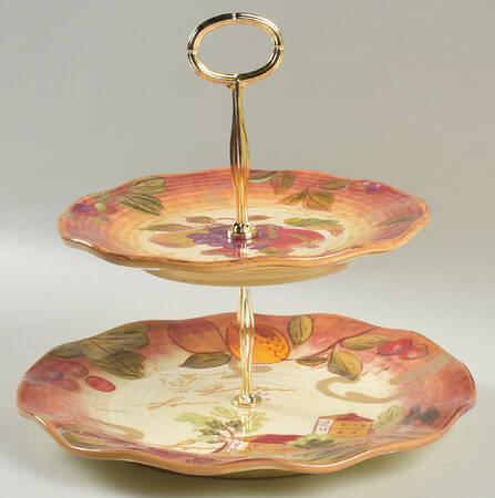 Siena 6 5/8"-10"  2 Tiered Serving Tray (Dp, Sp) HC