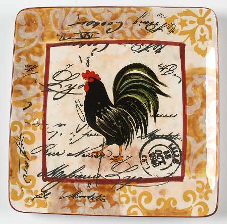 Lille Rooster Square Salad Plate
