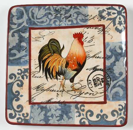 Lille Rooster Square Salad Plate