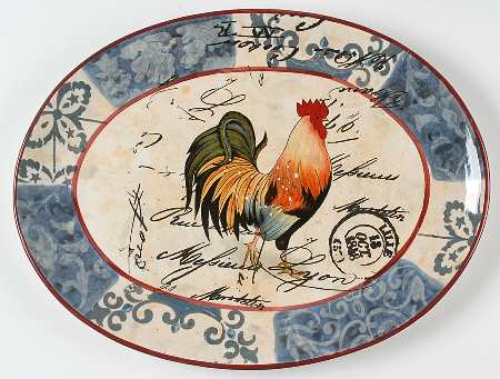 Lille Rooster 16" Oval Serving Platter