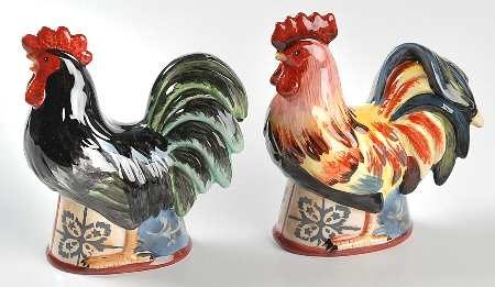 Lille Rooster Figural Salt & Pepper Set