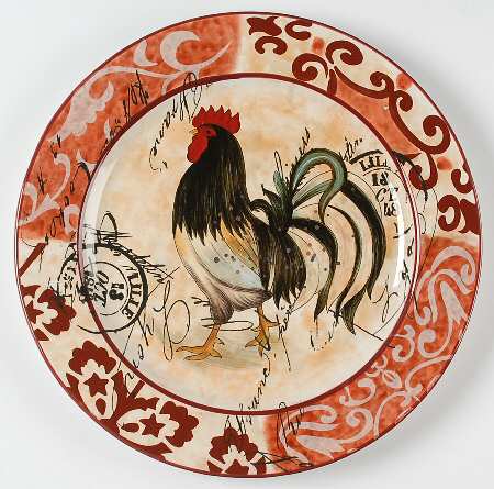 Lille Rooster 15" Chop Plate (Round Platter)