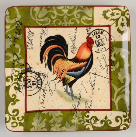 Lille Rooster Square Salad Plate