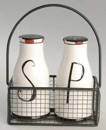 Farmers Market Salt & Pepper w/Metal Stand