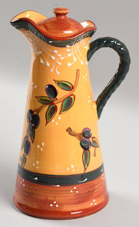 French Olives Oil Jar/Server & Lid