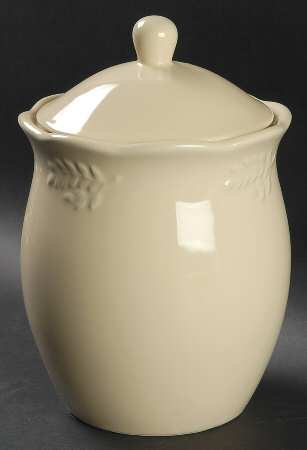 Cuisineware Ivory (Embossed Leaves) Small Canister & Lid