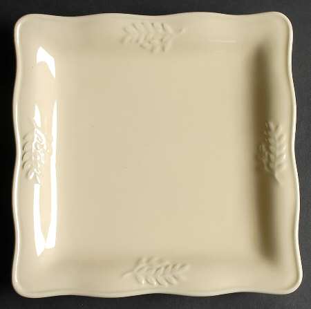 Cuisineware Ivory (Embossed Leaves) Square Salad/Dessert Plate