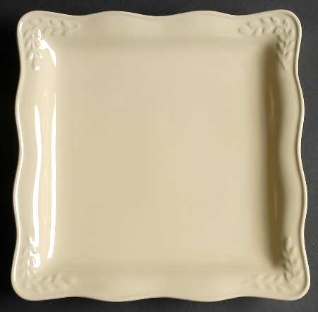 Cuisineware Ivory (Embossed Leaves) Square Dinner Plate