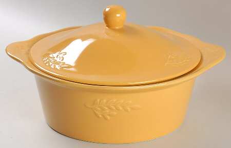 Cuisineware Gold (Embossed Leaves) 2 Qt Round Covered Casserole