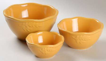 Cuisineware Gold (Embossed Leaves) Mixing Bowl Set (MB6, MB5, MB4)