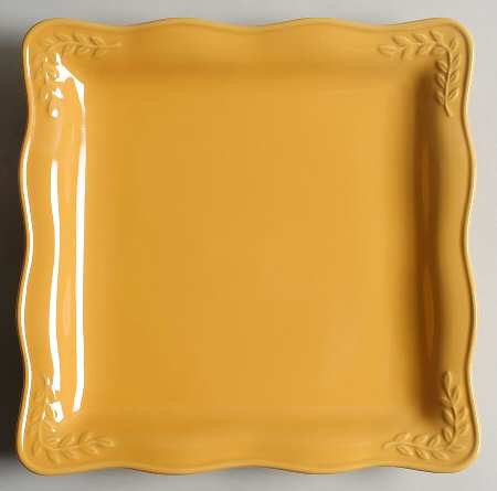 Cuisineware Gold (Embossed Leaves) Square Dinner Plate