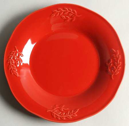 Cuisineware Red (Embossed Leaves) Salad/Dessert Plate