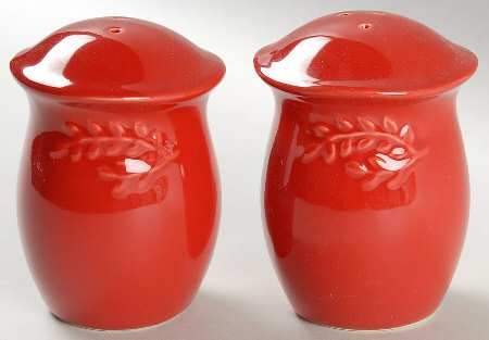 Cuisineware Red (Embossed Leaves) Salt & Pepper Set
