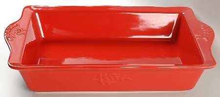 Cuisineware Red (Embossed Leaves) 15" Rectangular Baker