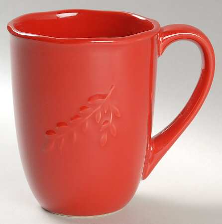 Cuisineware Red (Embossed Leaves) Mug